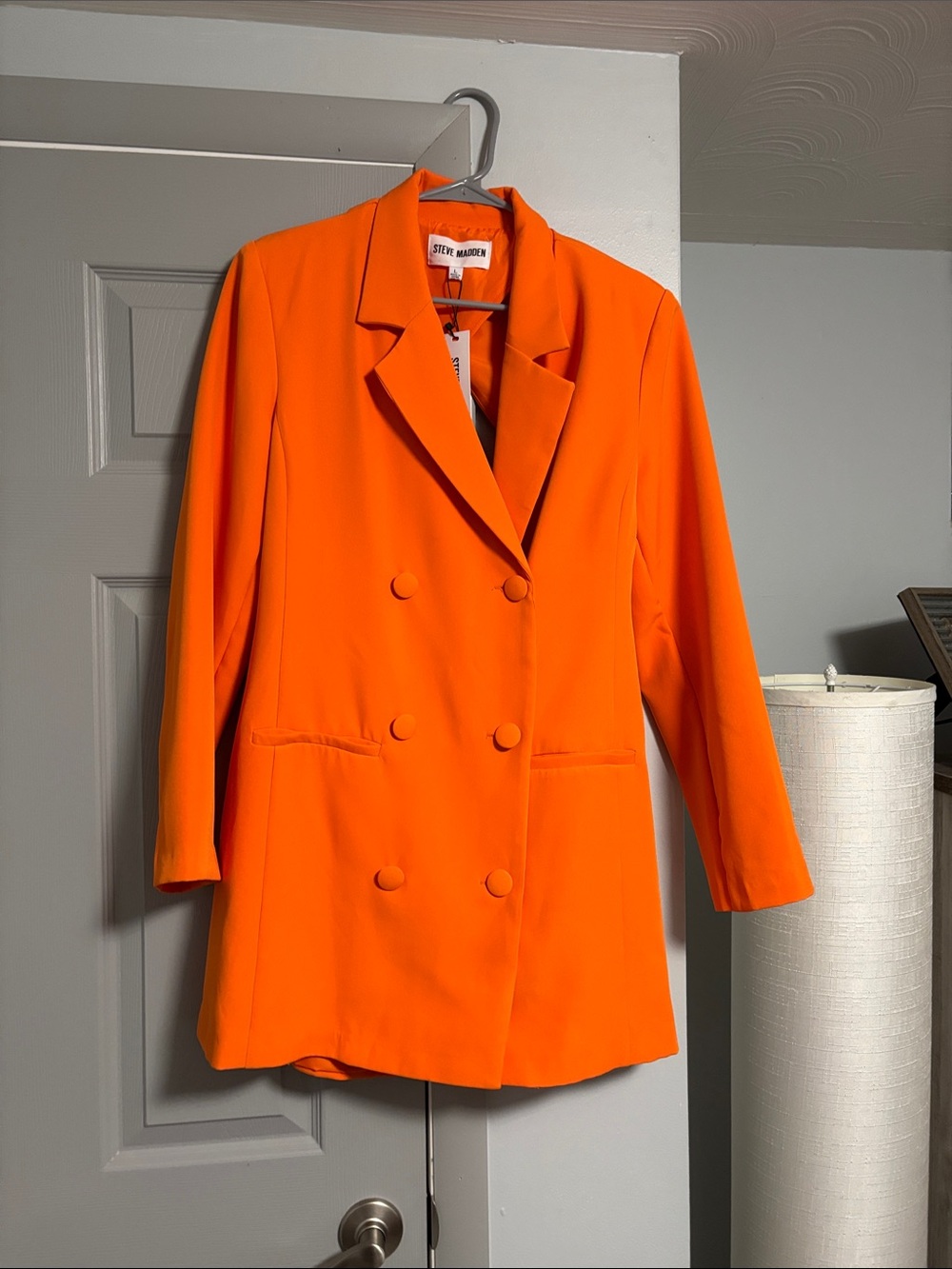 Steve Madden Orange Double-Breasted Blazer brand new with tags
